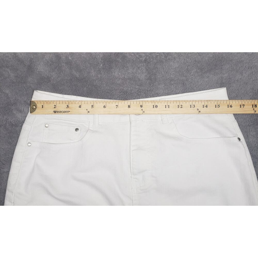 Vintage Jaclyn Smith 2010s White Denim Skirt Women’s 14 Stretch Pockets - Picture 7 of 9